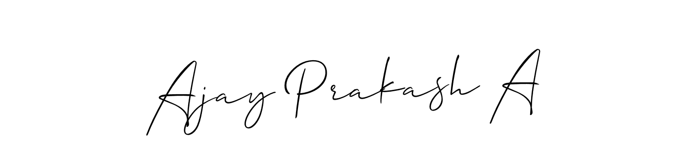 Also You can easily find your signature by using the search form. We will create Ajay Prakash A name handwritten signature images for you free of cost using Allison_Script sign style. Ajay Prakash A signature style 2 images and pictures png