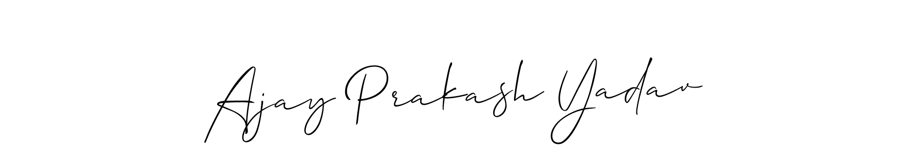 How to make Ajay Prakash Yadav name signature. Use Allison_Script style for creating short signs online. This is the latest handwritten sign. Ajay Prakash Yadav signature style 2 images and pictures png