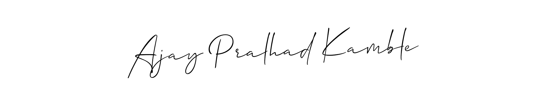 How to make Ajay Pralhad Kamble name signature. Use Allison_Script style for creating short signs online. This is the latest handwritten sign. Ajay Pralhad Kamble signature style 2 images and pictures png