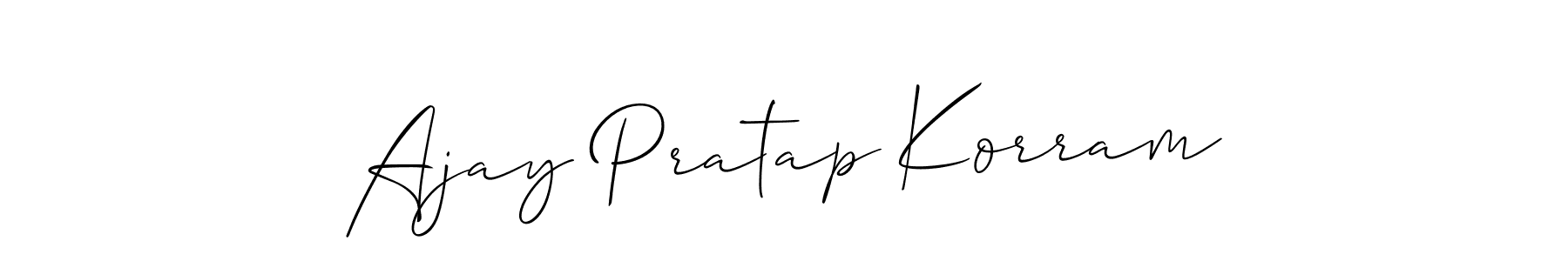 Create a beautiful signature design for name Ajay Pratap Korram. With this signature (Allison_Script) fonts, you can make a handwritten signature for free. Ajay Pratap Korram signature style 2 images and pictures png
