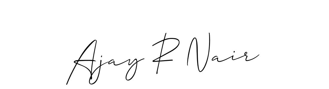 You should practise on your own different ways (Allison_Script) to write your name (Ajay R Nair) in signature. don't let someone else do it for you. Ajay R Nair signature style 2 images and pictures png