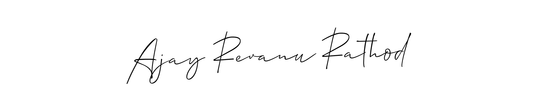 Also we have Ajay Revanu Rathod name is the best signature style. Create professional handwritten signature collection using Allison_Script autograph style. Ajay Revanu Rathod signature style 2 images and pictures png
