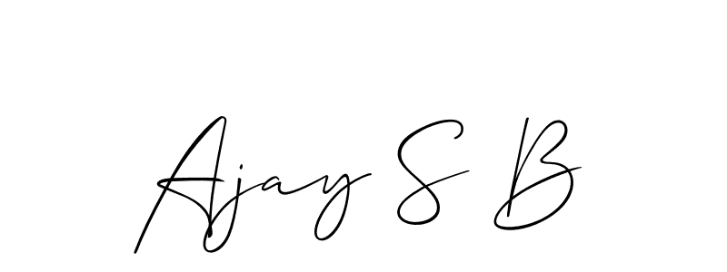 You should practise on your own different ways (Allison_Script) to write your name (Ajay S B) in signature. don't let someone else do it for you. Ajay S B signature style 2 images and pictures png