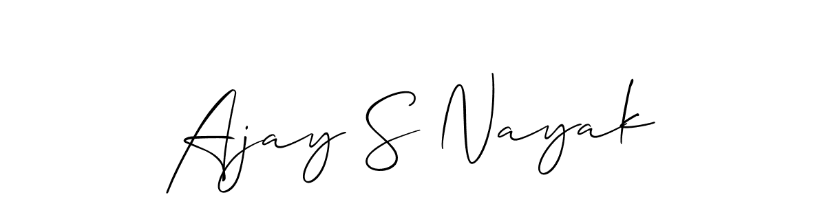 Design your own signature with our free online signature maker. With this signature software, you can create a handwritten (Allison_Script) signature for name Ajay S Nayak. Ajay S Nayak signature style 2 images and pictures png