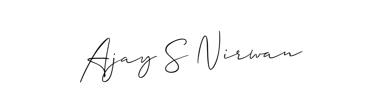 You should practise on your own different ways (Allison_Script) to write your name (Ajay S Nirwan) in signature. don't let someone else do it for you. Ajay S Nirwan signature style 2 images and pictures png