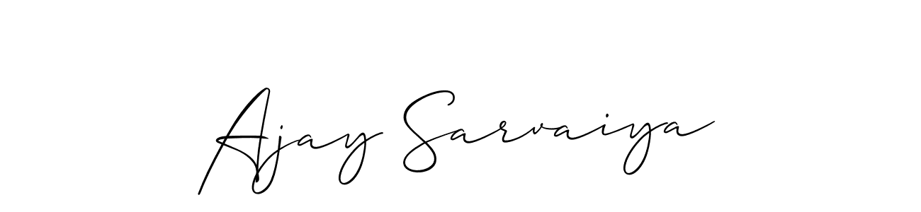 Also You can easily find your signature by using the search form. We will create Ajay Sarvaiya name handwritten signature images for you free of cost using Allison_Script sign style. Ajay Sarvaiya signature style 2 images and pictures png