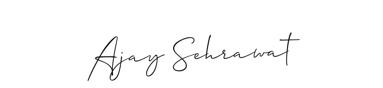The best way (Allison_Script) to make a short signature is to pick only two or three words in your name. The name Ajay Sehrawat include a total of six letters. For converting this name. Ajay Sehrawat signature style 2 images and pictures png