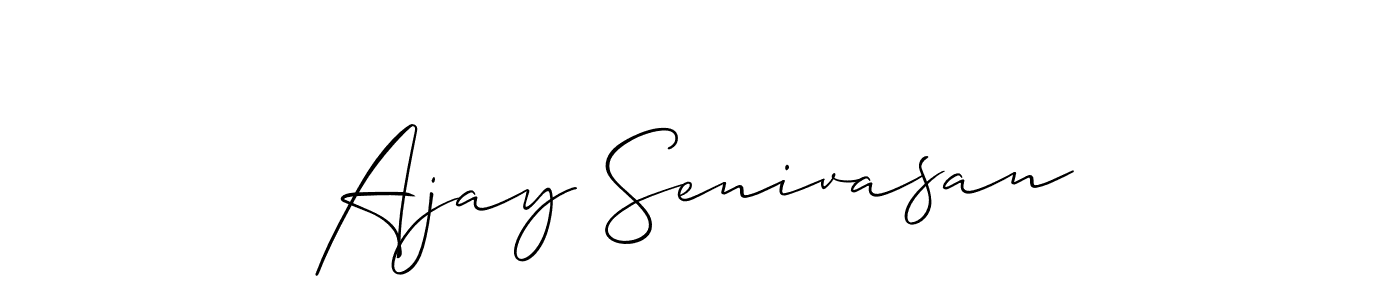 Allison_Script is a professional signature style that is perfect for those who want to add a touch of class to their signature. It is also a great choice for those who want to make their signature more unique. Get Ajay Senivasan name to fancy signature for free. Ajay Senivasan signature style 2 images and pictures png