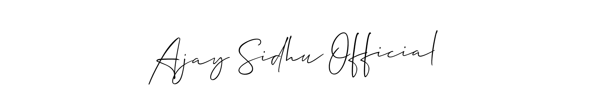 The best way (Allison_Script) to make a short signature is to pick only two or three words in your name. The name Ajay Sidhu Official include a total of six letters. For converting this name. Ajay Sidhu Official signature style 2 images and pictures png