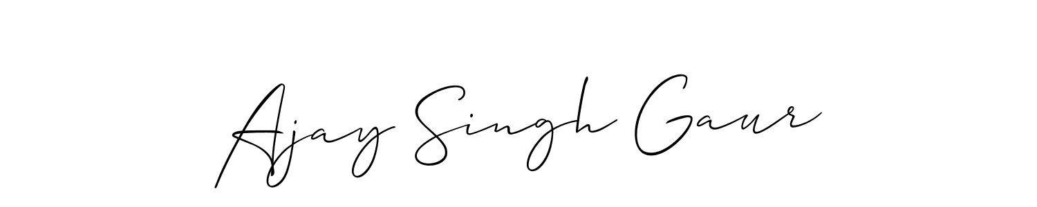 How to make Ajay Singh Gaur name signature. Use Allison_Script style for creating short signs online. This is the latest handwritten sign. Ajay Singh Gaur signature style 2 images and pictures png