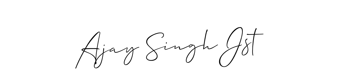 if you are searching for the best signature style for your name Ajay Singh Jst. so please give up your signature search. here we have designed multiple signature styles  using Allison_Script. Ajay Singh Jst signature style 2 images and pictures png