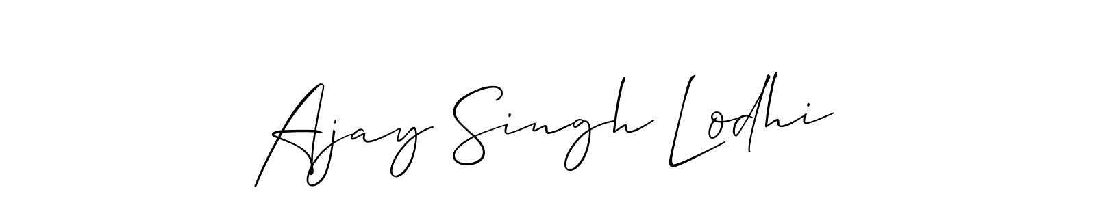 Also we have Ajay Singh Lodhi name is the best signature style. Create professional handwritten signature collection using Allison_Script autograph style. Ajay Singh Lodhi signature style 2 images and pictures png