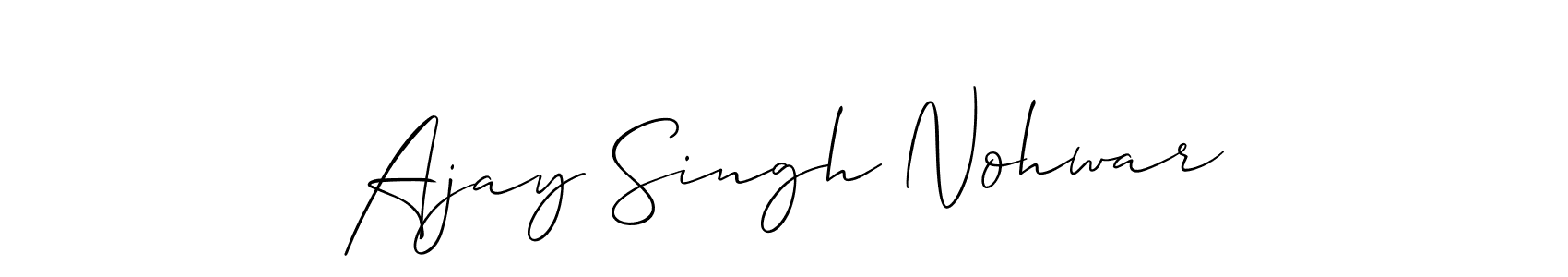 How to make Ajay Singh Nohwar name signature. Use Allison_Script style for creating short signs online. This is the latest handwritten sign. Ajay Singh Nohwar signature style 2 images and pictures png