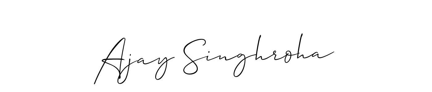 Use a signature maker to create a handwritten signature online. With this signature software, you can design (Allison_Script) your own signature for name Ajay Singhroha. Ajay Singhroha signature style 2 images and pictures png