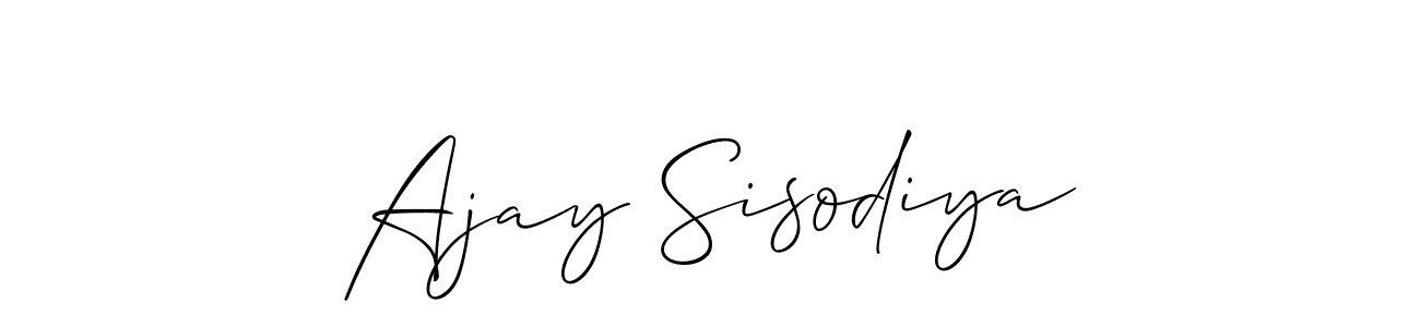 How to make Ajay Sisodiya name signature. Use Allison_Script style for creating short signs online. This is the latest handwritten sign. Ajay Sisodiya signature style 2 images and pictures png