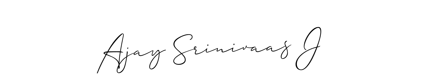 Also You can easily find your signature by using the search form. We will create Ajay Srinivaas J name handwritten signature images for you free of cost using Allison_Script sign style. Ajay Srinivaas J signature style 2 images and pictures png