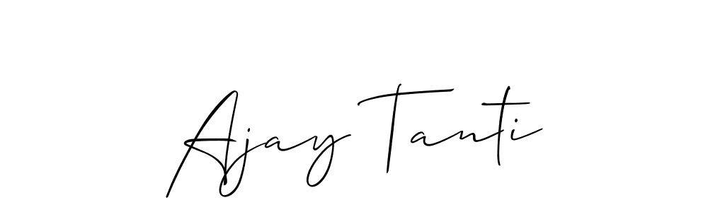 How to make Ajay Tanti name signature. Use Allison_Script style for creating short signs online. This is the latest handwritten sign. Ajay Tanti signature style 2 images and pictures png