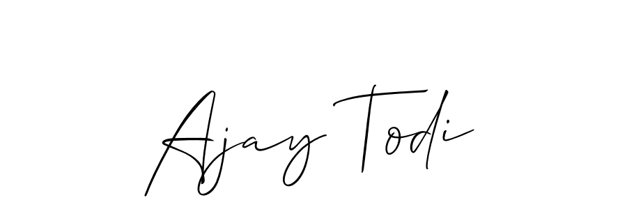 How to make Ajay Todi name signature. Use Allison_Script style for creating short signs online. This is the latest handwritten sign. Ajay Todi signature style 2 images and pictures png