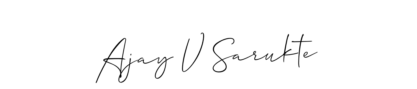 Similarly Allison_Script is the best handwritten signature design. Signature creator online .You can use it as an online autograph creator for name Ajay V Sarukte. Ajay V Sarukte signature style 2 images and pictures png