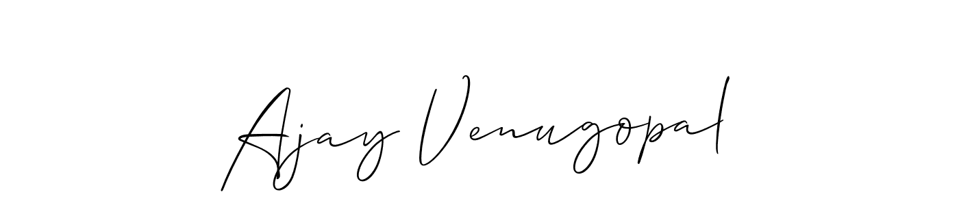 Allison_Script is a professional signature style that is perfect for those who want to add a touch of class to their signature. It is also a great choice for those who want to make their signature more unique. Get Ajay Venugopal name to fancy signature for free. Ajay Venugopal signature style 2 images and pictures png