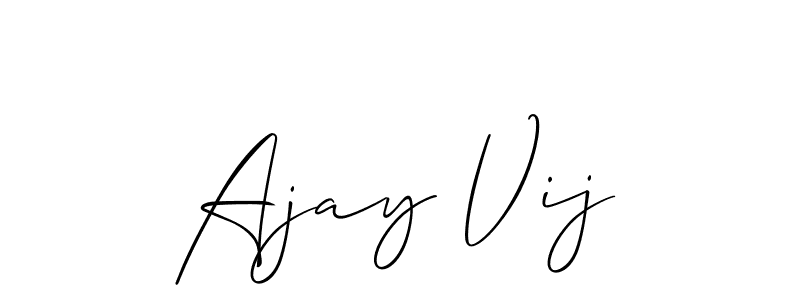 How to make Ajay Vij name signature. Use Allison_Script style for creating short signs online. This is the latest handwritten sign. Ajay Vij signature style 2 images and pictures png