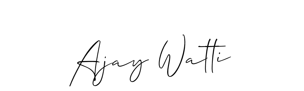 Create a beautiful signature design for name Ajay Watti. With this signature (Allison_Script) fonts, you can make a handwritten signature for free. Ajay Watti signature style 2 images and pictures png