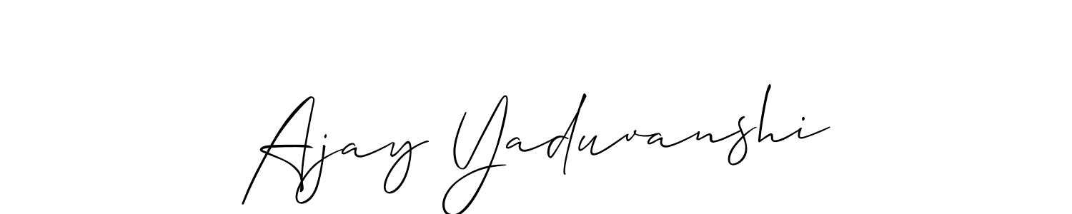 Also You can easily find your signature by using the search form. We will create Ajay Yaduvanshi name handwritten signature images for you free of cost using Allison_Script sign style. Ajay Yaduvanshi signature style 2 images and pictures png