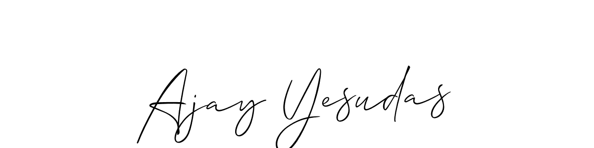 How to make Ajay Yesudas name signature. Use Allison_Script style for creating short signs online. This is the latest handwritten sign. Ajay Yesudas signature style 2 images and pictures png