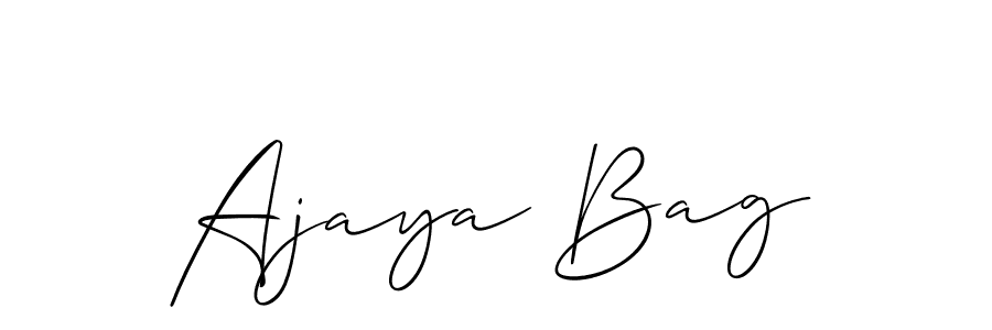 Also You can easily find your signature by using the search form. We will create Ajaya Bag name handwritten signature images for you free of cost using Allison_Script sign style. Ajaya Bag signature style 2 images and pictures png