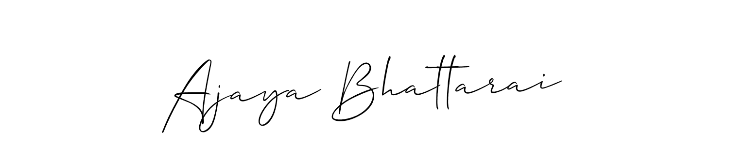 Design your own signature with our free online signature maker. With this signature software, you can create a handwritten (Allison_Script) signature for name Ajaya Bhattarai. Ajaya Bhattarai signature style 2 images and pictures png