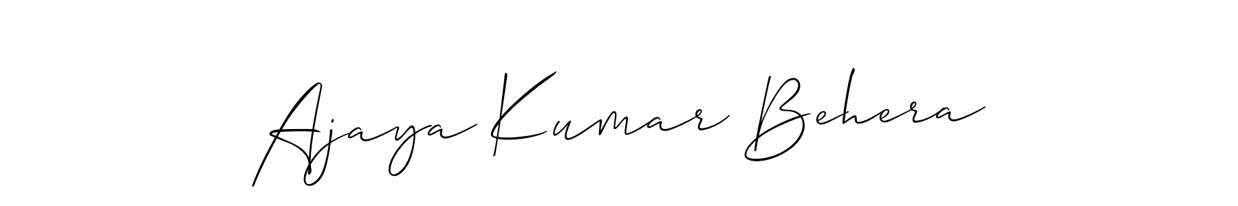 The best way (Allison_Script) to make a short signature is to pick only two or three words in your name. The name Ajaya Kumar Behera include a total of six letters. For converting this name. Ajaya Kumar Behera signature style 2 images and pictures png