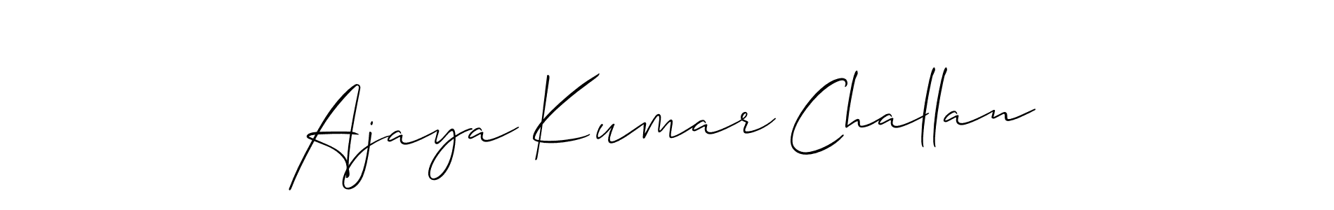 Make a short Ajaya Kumar Challan signature style. Manage your documents anywhere anytime using Allison_Script. Create and add eSignatures, submit forms, share and send files easily. Ajaya Kumar Challan signature style 2 images and pictures png