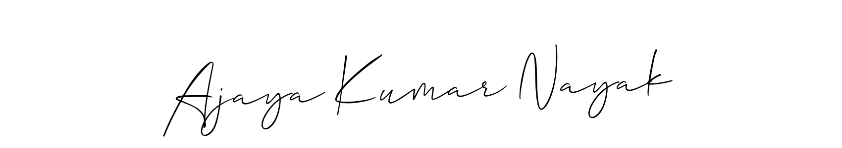 The best way (Allison_Script) to make a short signature is to pick only two or three words in your name. The name Ajaya Kumar Nayak include a total of six letters. For converting this name. Ajaya Kumar Nayak signature style 2 images and pictures png