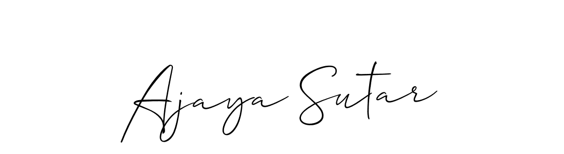 This is the best signature style for the Ajaya Sutar name. Also you like these signature font (Allison_Script). Mix name signature. Ajaya Sutar signature style 2 images and pictures png