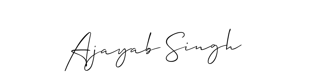 Make a beautiful signature design for name Ajayab Singh. With this signature (Allison_Script) style, you can create a handwritten signature for free. Ajayab Singh signature style 2 images and pictures png