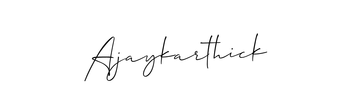 Also we have Ajaykarthick name is the best signature style. Create professional handwritten signature collection using Allison_Script autograph style. Ajaykarthick signature style 2 images and pictures png