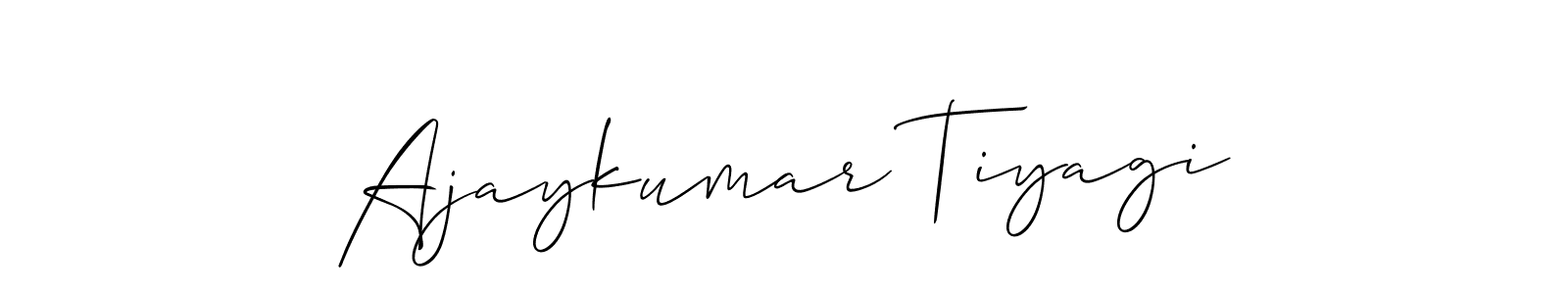 The best way (Allison_Script) to make a short signature is to pick only two or three words in your name. The name Ajaykumar Tiyagi include a total of six letters. For converting this name. Ajaykumar Tiyagi signature style 2 images and pictures png