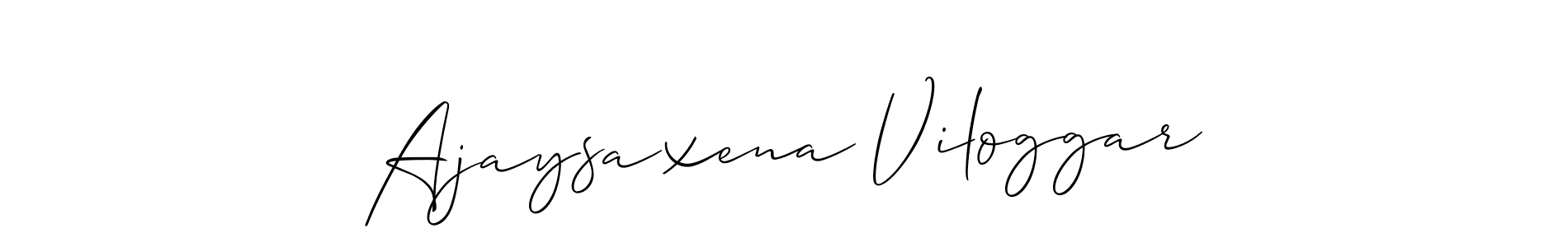 Create a beautiful signature design for name Ajaysaxena Viloggar. With this signature (Allison_Script) fonts, you can make a handwritten signature for free. Ajaysaxena Viloggar signature style 2 images and pictures png