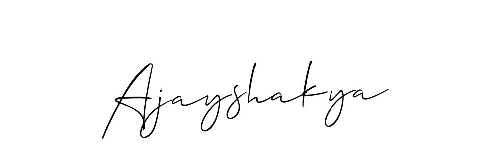 Also we have Ajayshakya name is the best signature style. Create professional handwritten signature collection using Allison_Script autograph style. Ajayshakya signature style 2 images and pictures png