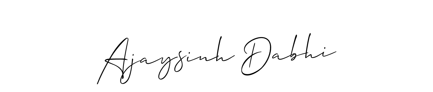 It looks lik you need a new signature style for name Ajaysinh Dabhi. Design unique handwritten (Allison_Script) signature with our free signature maker in just a few clicks. Ajaysinh Dabhi signature style 2 images and pictures png