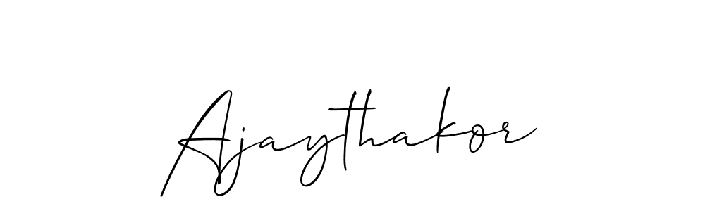 Design your own signature with our free online signature maker. With this signature software, you can create a handwritten (Allison_Script) signature for name Ajaythakor. Ajaythakor signature style 2 images and pictures png