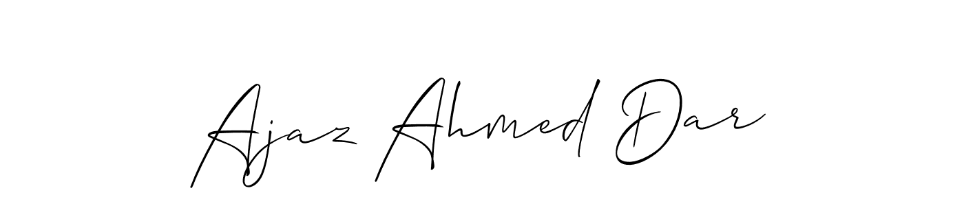 Make a beautiful signature design for name Ajaz Ahmed Dar. With this signature (Allison_Script) style, you can create a handwritten signature for free. Ajaz Ahmed Dar signature style 2 images and pictures png