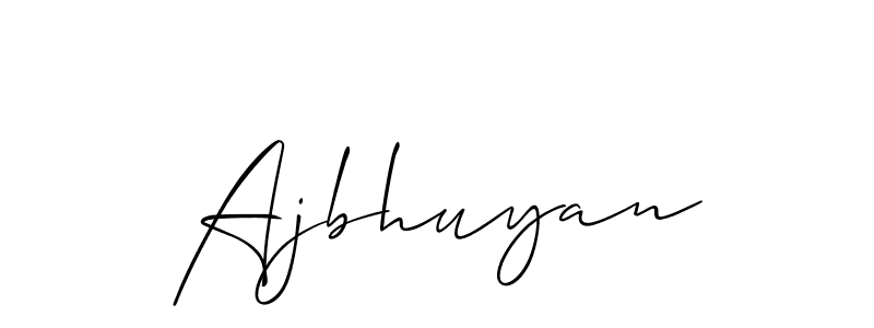 You should practise on your own different ways (Allison_Script) to write your name (Ajbhuyan) in signature. don't let someone else do it for you. Ajbhuyan signature style 2 images and pictures png