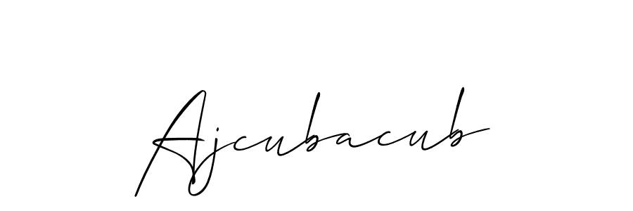 You should practise on your own different ways (Allison_Script) to write your name (Ajcubacub) in signature. don't let someone else do it for you. Ajcubacub signature style 2 images and pictures png