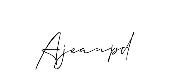 Make a beautiful signature design for name Ajeanpd. With this signature (Allison_Script) style, you can create a handwritten signature for free. Ajeanpd signature style 2 images and pictures png