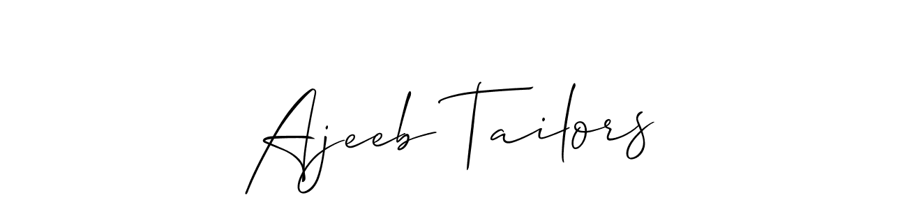 Ajeeb Tailors stylish signature style. Best Handwritten Sign (Allison_Script) for my name. Handwritten Signature Collection Ideas for my name Ajeeb Tailors. Ajeeb Tailors signature style 2 images and pictures png
