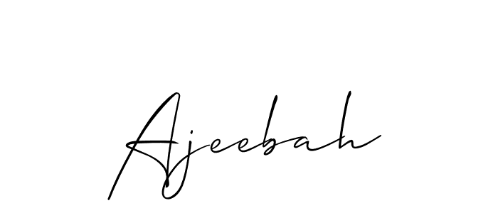 It looks lik you need a new signature style for name Ajeebah. Design unique handwritten (Allison_Script) signature with our free signature maker in just a few clicks. Ajeebah signature style 2 images and pictures png