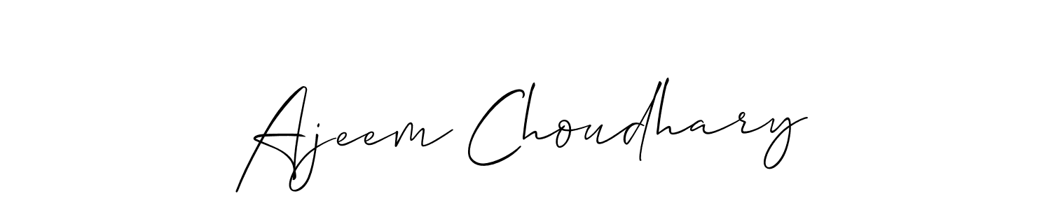 How to make Ajeem Choudhary name signature. Use Allison_Script style for creating short signs online. This is the latest handwritten sign. Ajeem Choudhary signature style 2 images and pictures png