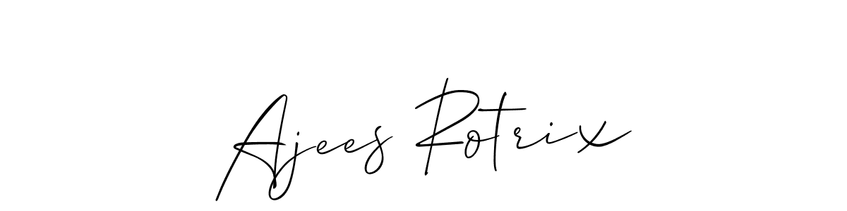 Allison_Script is a professional signature style that is perfect for those who want to add a touch of class to their signature. It is also a great choice for those who want to make their signature more unique. Get Ajees Rotrix name to fancy signature for free. Ajees Rotrix signature style 2 images and pictures png