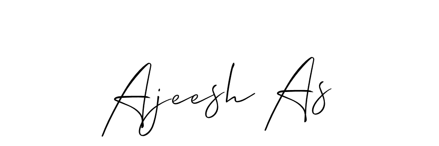 Make a beautiful signature design for name Ajeesh As. With this signature (Allison_Script) style, you can create a handwritten signature for free. Ajeesh As signature style 2 images and pictures png